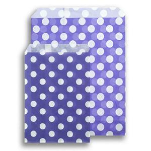 Sachets en papier à pois blancs, violet