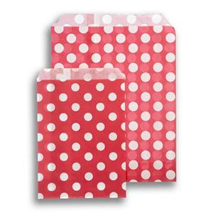 Sachets en papier à pois blancs, rouge