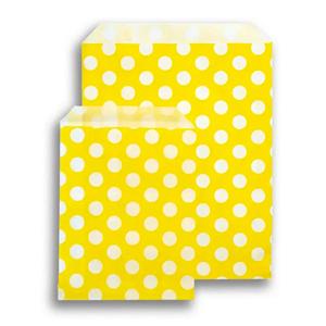 Sachets en papier à pois blancs, jaune