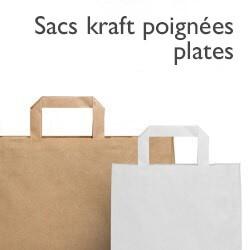 Sacs kraft poignées plates