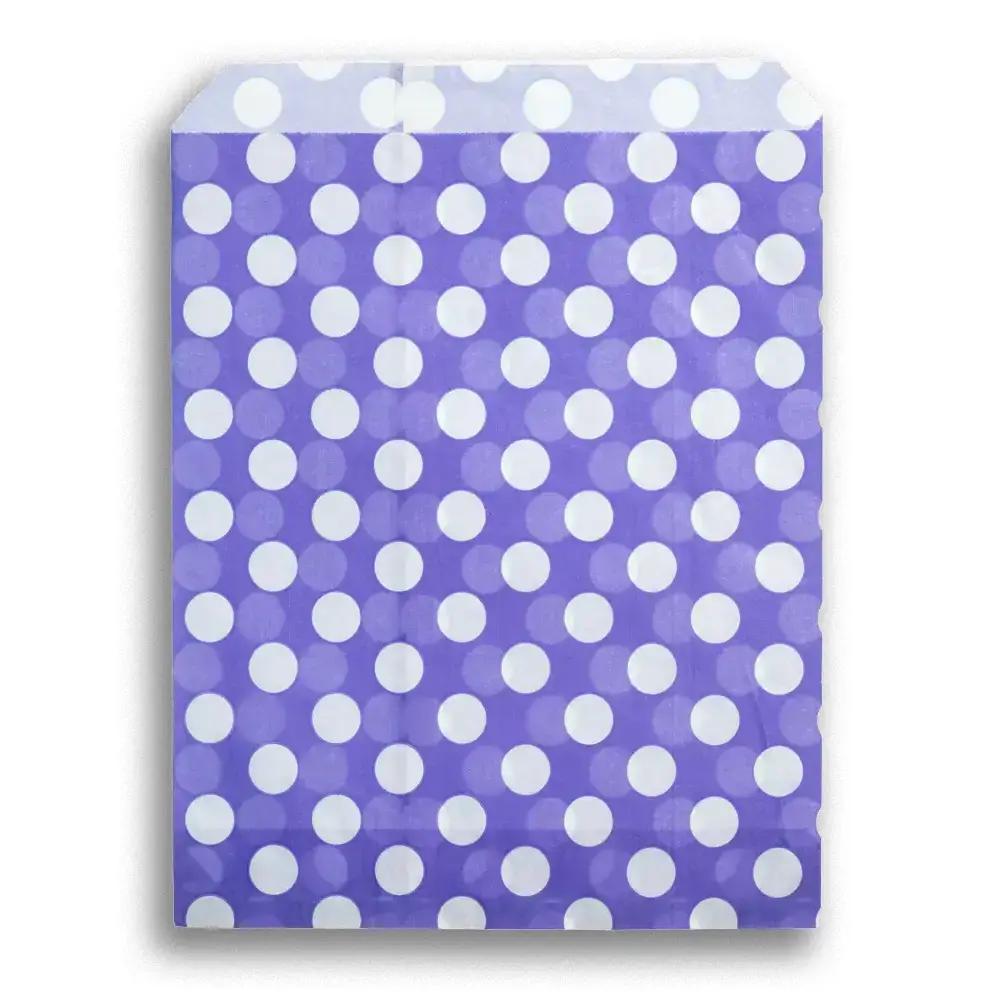 Sachets en papier à pois blancs, violet