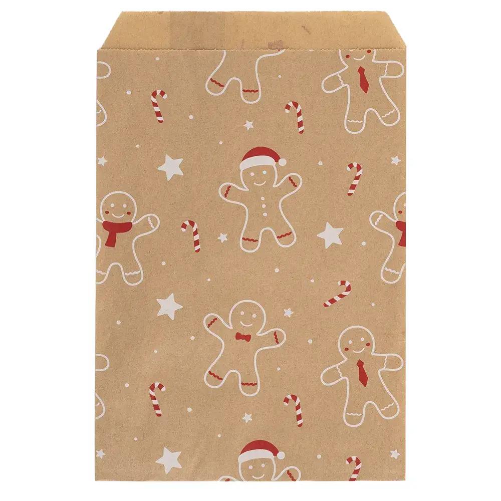 Sachets en papier, motif  bonhomme en pain d´épices