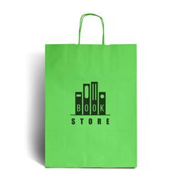 Lime Green Branded Paper Bags with Twisted Handles